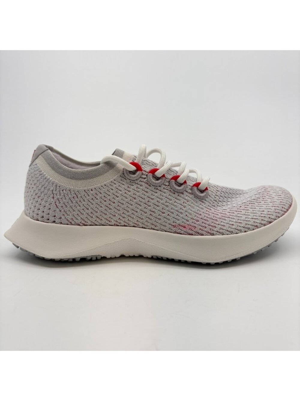 Allbirds Tree Dasher 2 Women Size 10.5 White Red Athletic Running Shoes Sneakers